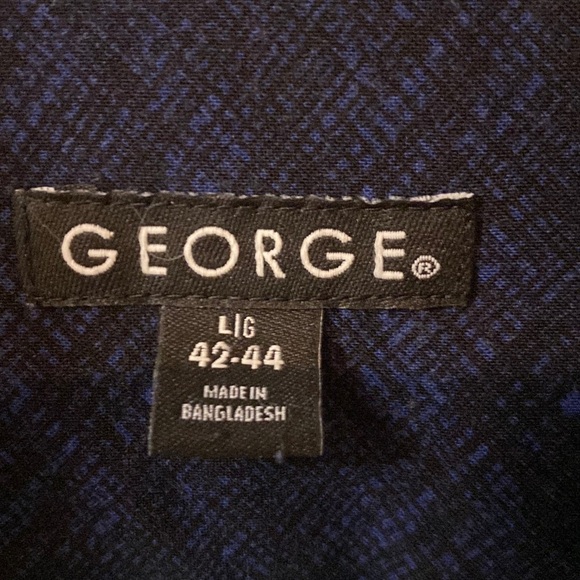 GEORGE l Men’s Short-Sleeve l Rayon l Button-down l Casual l Vibrant Blue l Sz L - Picture 6 of 13